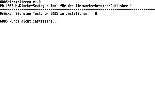 GDOS-Installieren