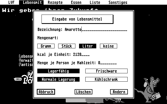 LVF - Lebensmittelverwaltung für Freizeiten