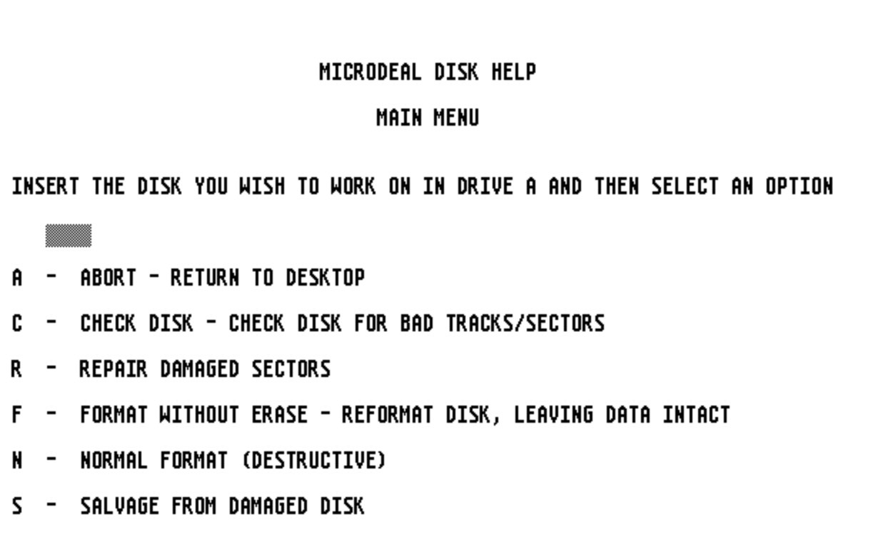 Microdeal Disk Help