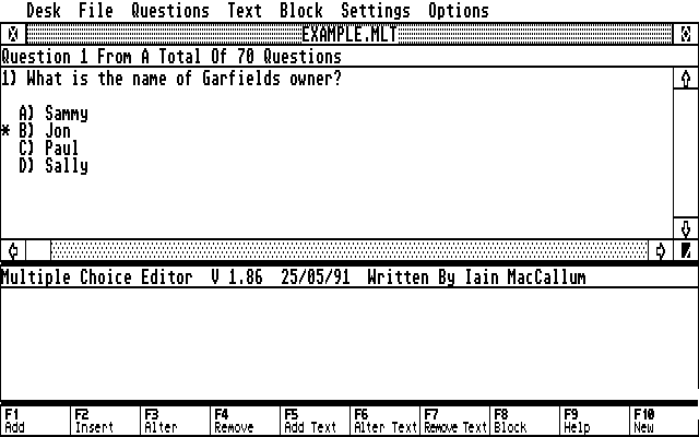 Multiple Choice Editor