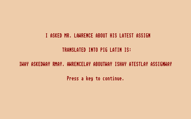 Pig Latin
