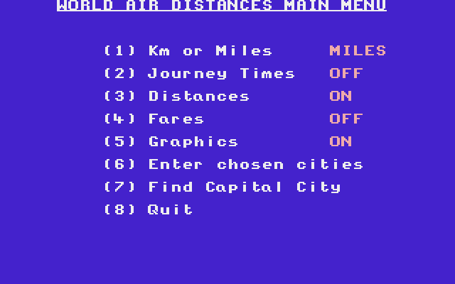 World Air Distances