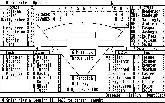 American Pastime Baseball Simulator