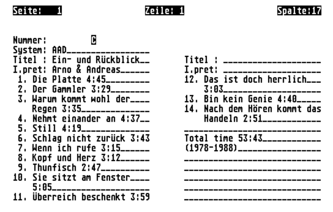 Audio Kassetten Datei