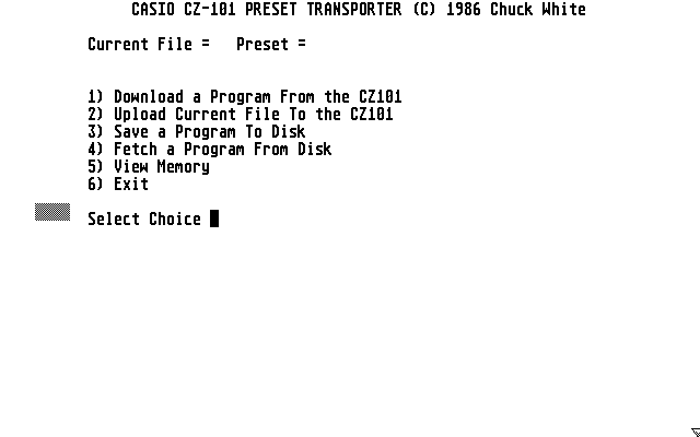 Casio CZ-101 Preset Transporter