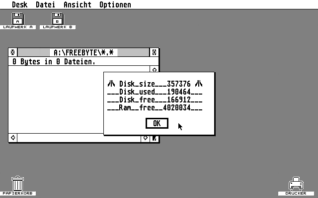 DISK/RAM Free