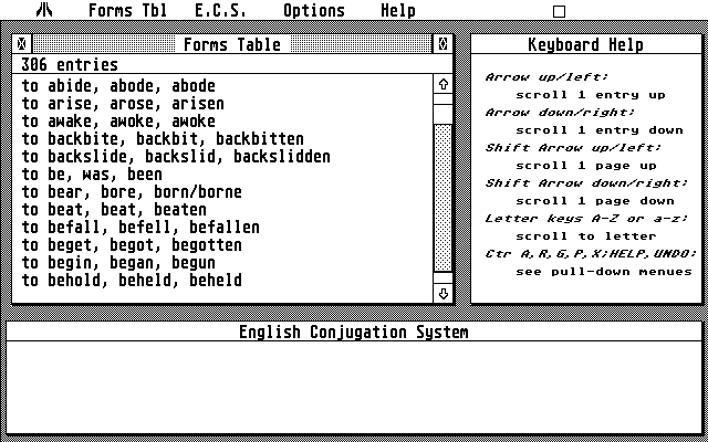 English Conjugation System