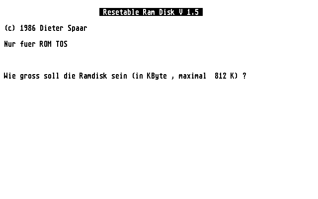 Resetable Ram Disk