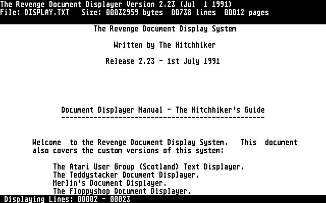 Revenge Document Display System