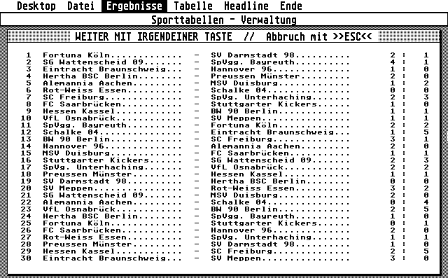 Sporttabellen-Verwaltung