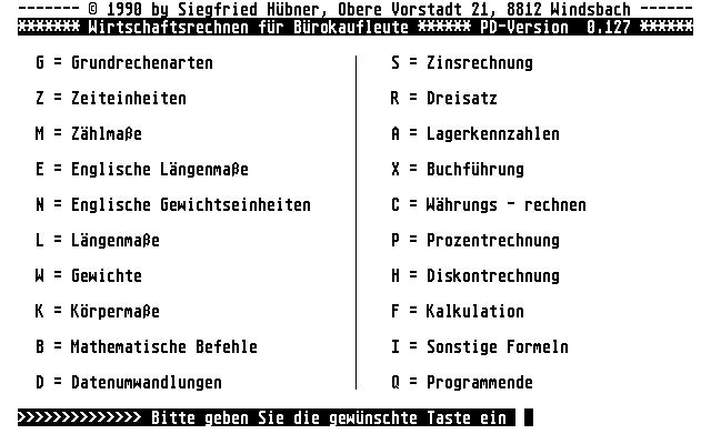 Wirtschaftsrechnen
